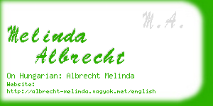 melinda albrecht business card